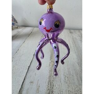 Vintage radko maxine octopus AS IS Italian purple ornament glass Xmas tree